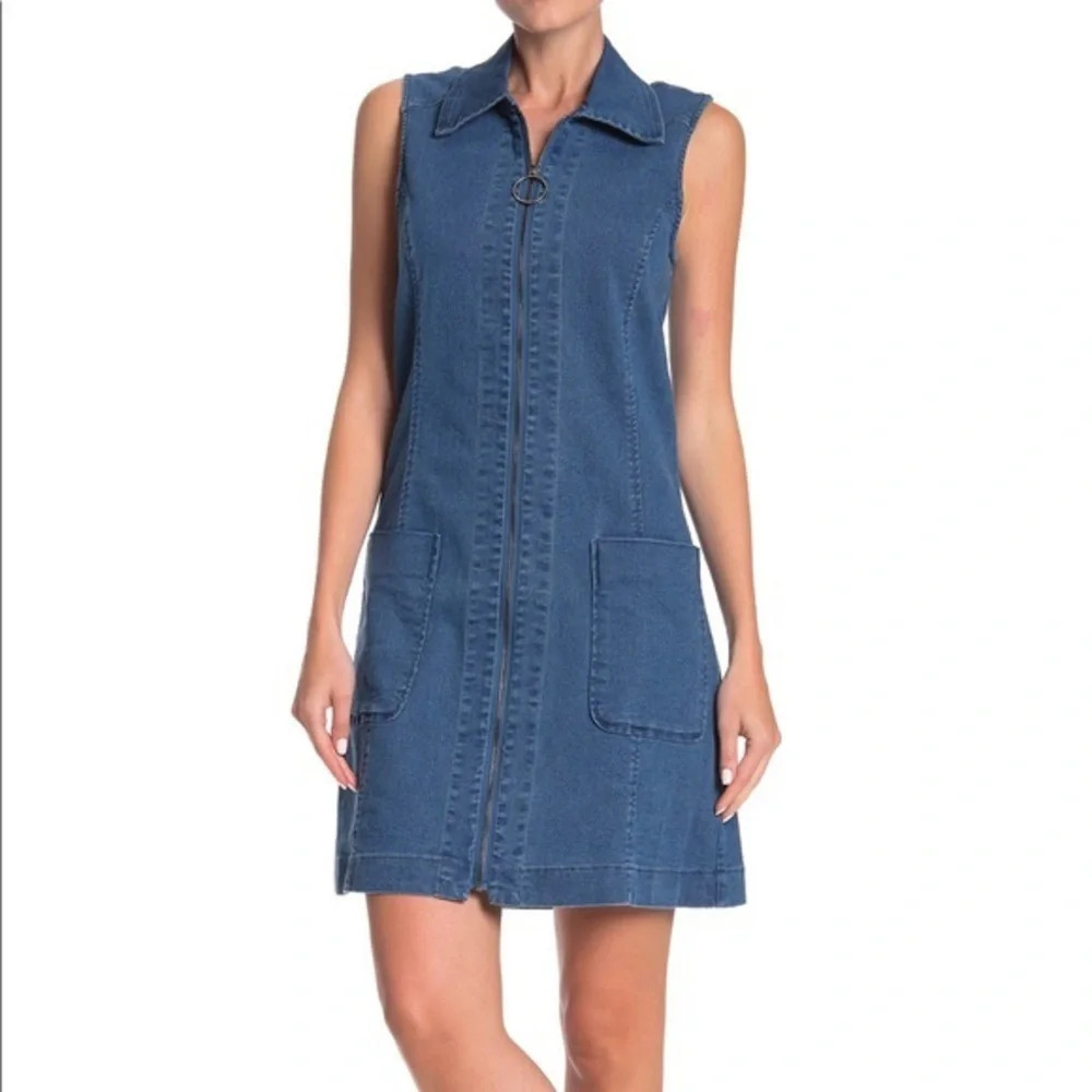 {Sharagano} denim dress